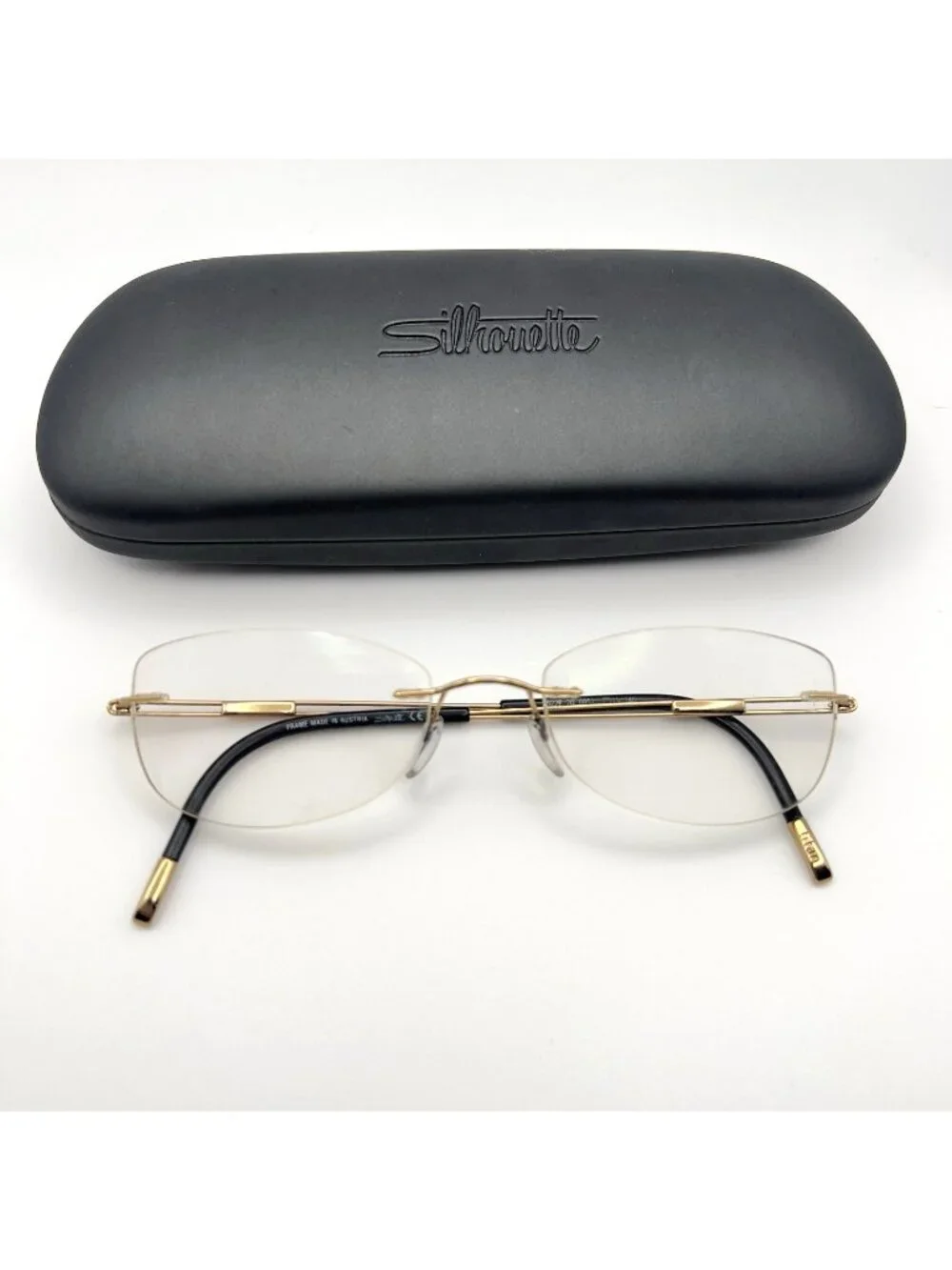 Silhouette Titanium 5227 20 6051 Rimless Eyeglass Frames Black Gold 48-19-140